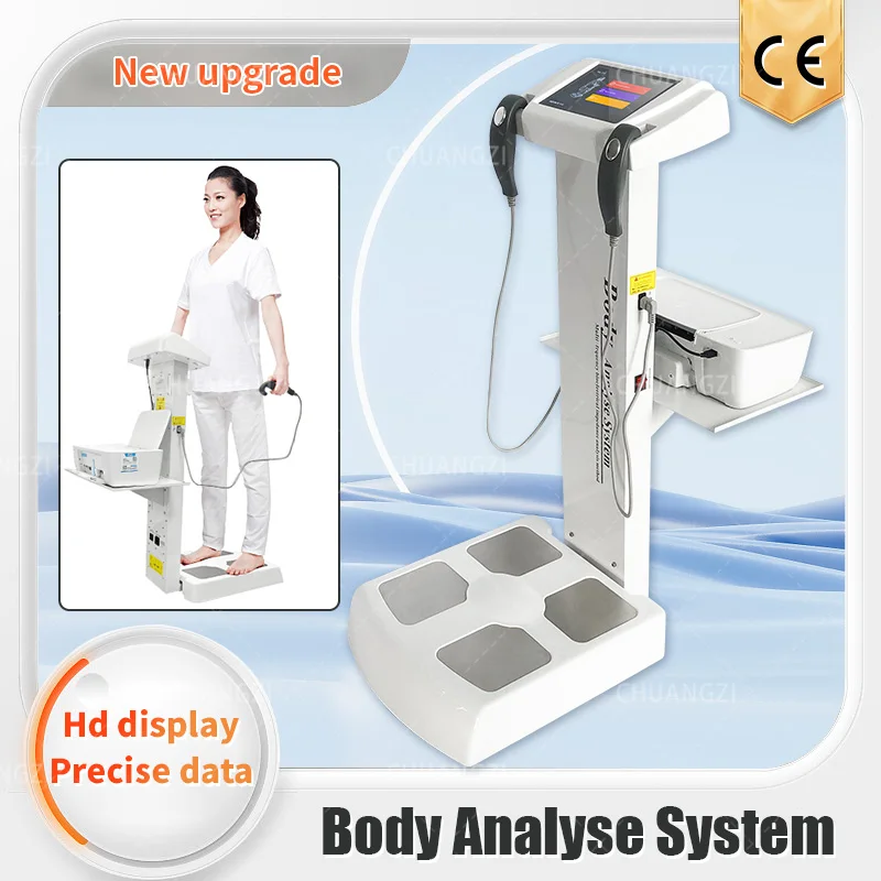 Quantum 8 Electrodes Gym Use Pharmacy Health Fat Measurement Analyzer Stand Body Composition Analyzer BMI Bio-impedance Machine sark100 1 60mhz ant swr antenna analyzer standing wave tester for radio hobbyists impedance capacitance measurement