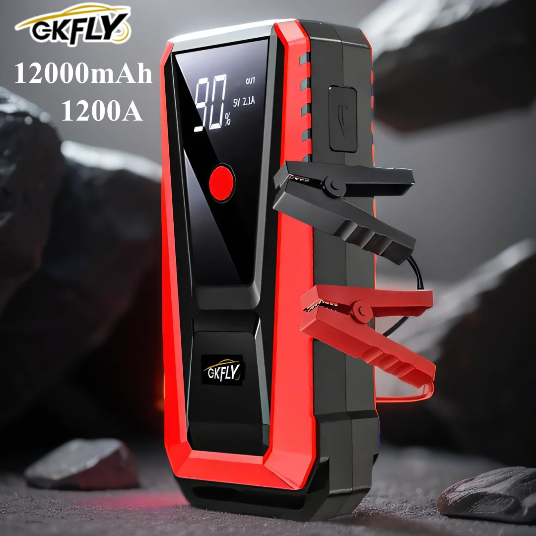 GKFLY 1200A Starting Device 12V Car Jump Starter Power Bank Petrol Diesel Car Charger For Battery Booster Buster LED