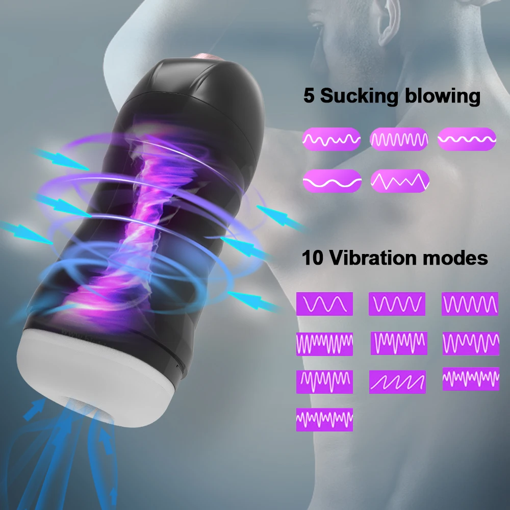Male Masturbator Male Masturbator Cup Male Masturbation Aid Automatic Sucking Male Masturbator Cup Masturbation Tools Sex Toys Adult Products for Men Man Male Mastubators Blowjob Machine