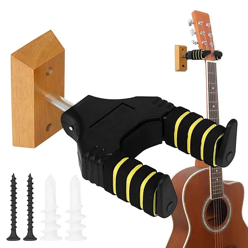 

Guitar Wall Hangers Wooden Wall Mount Guitar Hook Automatic Locking Stable Wood Guitar Hanger Hooks For Acoustic & Electric