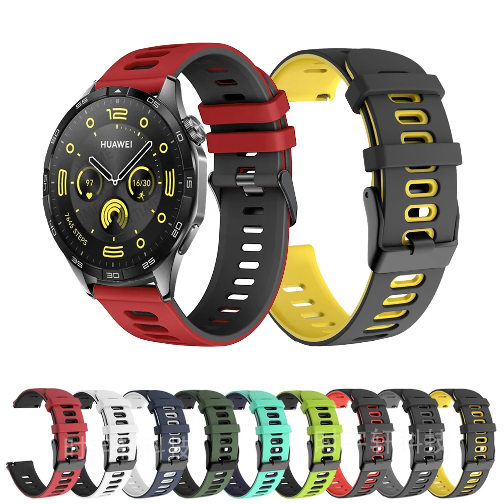 

Ремешок силиконовый для смарт-часов Huawei Watch GT 4 46 мм, спортивный браслет для Huawei Watch 3 4/GT 2 Pro/GT 3 SE/GT Runner/2E, 22 мм