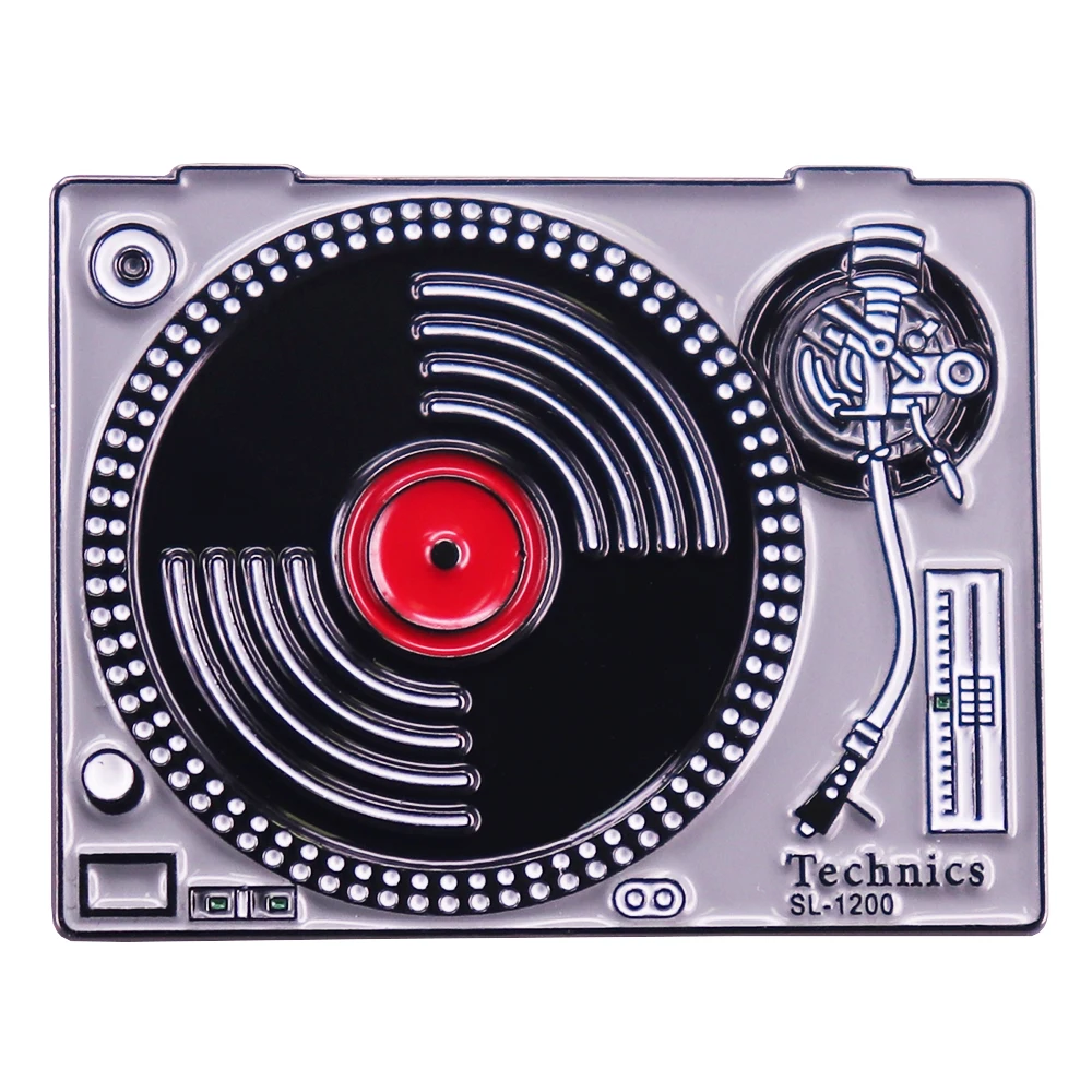 Audio-Tonbandgerät Vintage Gifts Vinyl Records Technics Emaille Pin