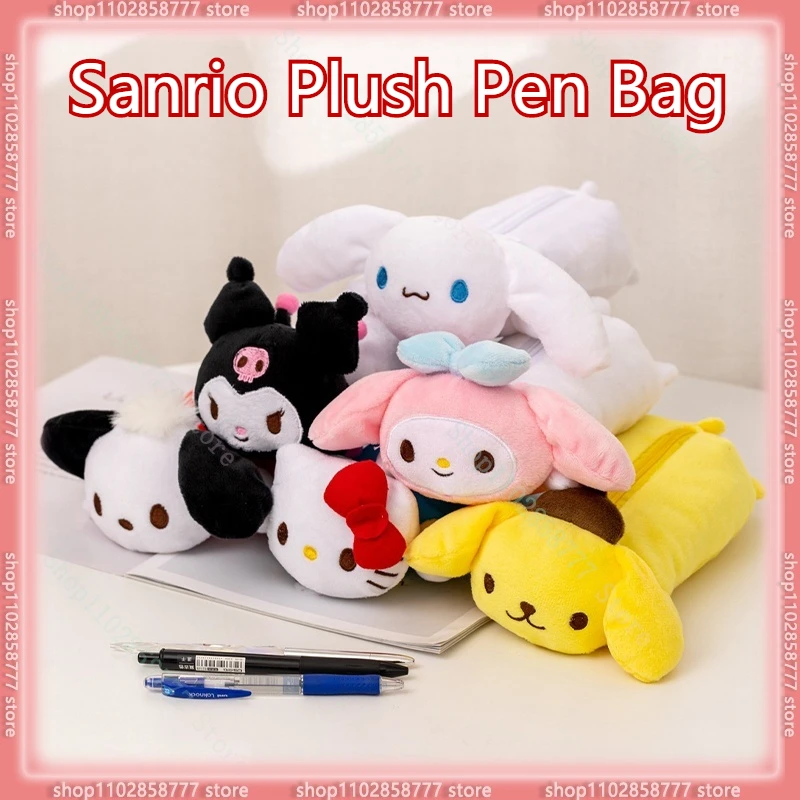 

Sanrio плюшевая сумка для карандашей мультяшный Коричный канцелярский ящик большой емкости студенческий многофункциональный пенал инструмент для хранения карандашей