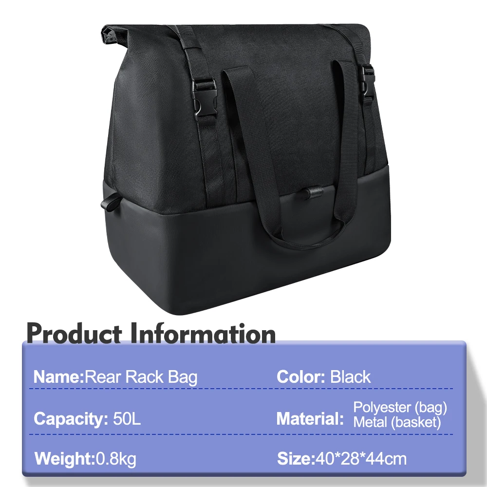 NEWBOLER E-Bike Gepäckträgertasche aus Eisen mit Großer Kapazität, Fahrradkorb für Outdoor-Reisen, Einkaufen, MTB und Rennräder – Detail 4
