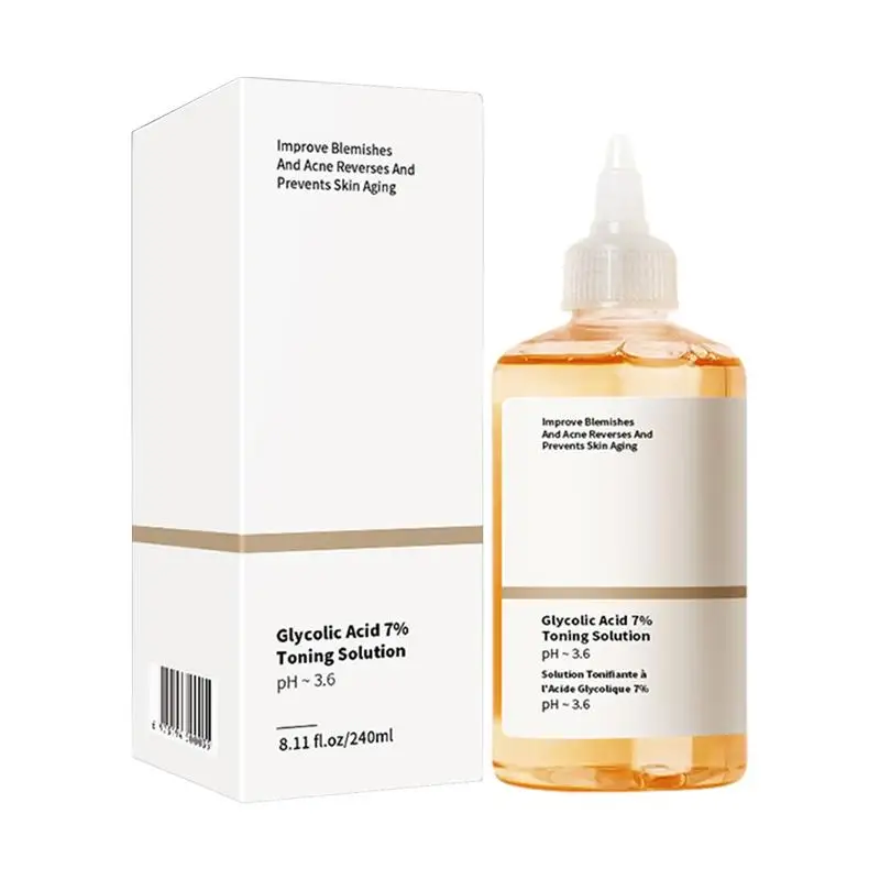 240ml Glycolic Acid 7% Toning Solution Ordinary Acne Remover Lifting Firming Wrinkles Glowing Facial Care Glycolic Acid Toner