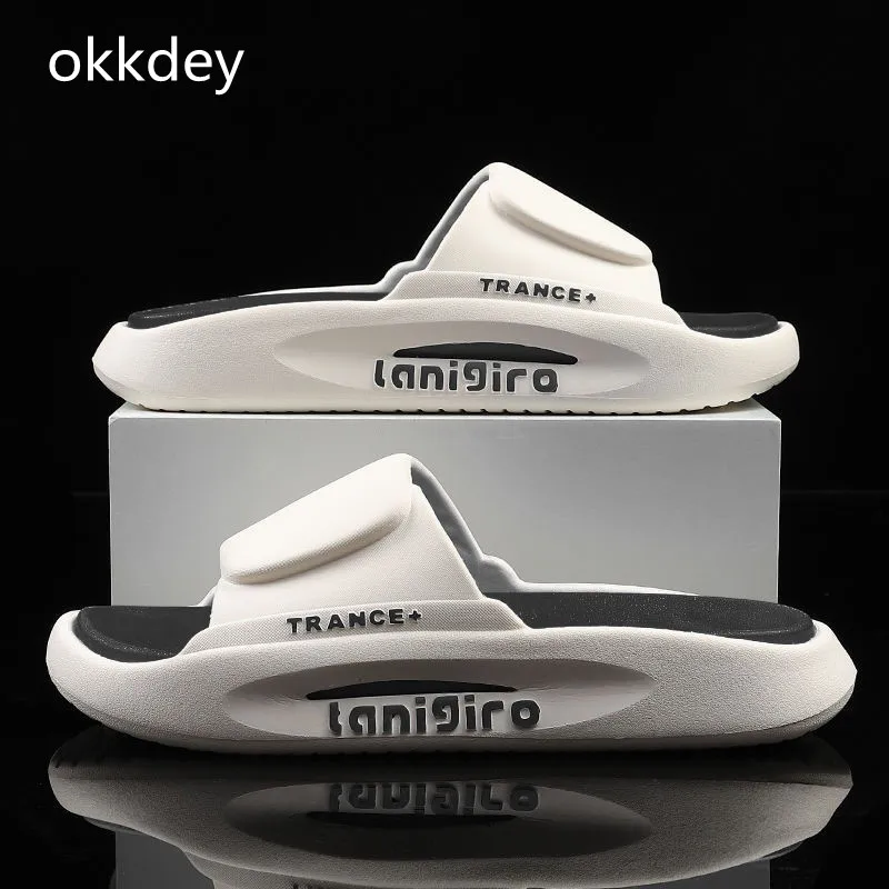 New Summer Men Slippers Soft Sandals Comfortable Beach Casual Shoes Lightweight Eva Flat Non-slip Wear-Resistant Sandals