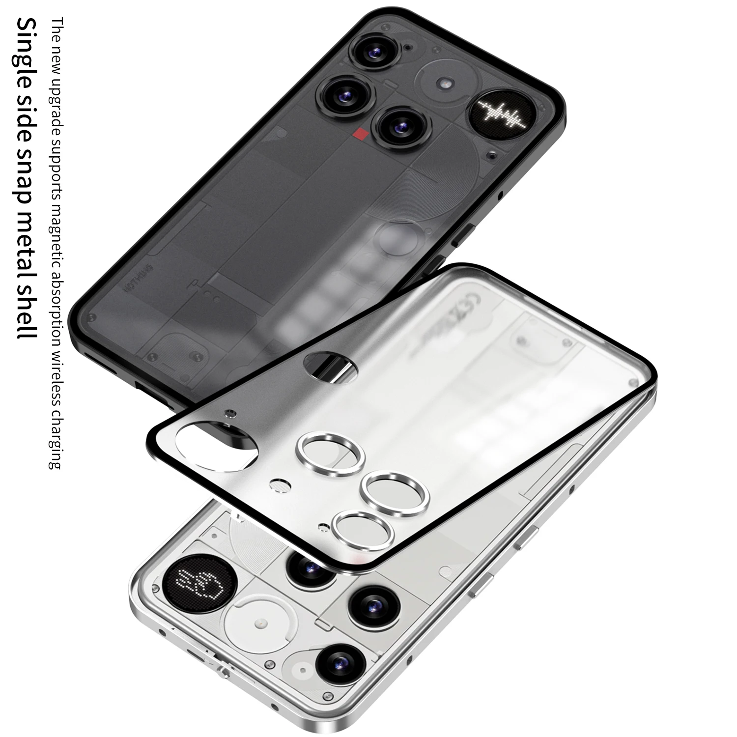 Luxury Metal Frame Matte Acrylic Back Cover 2-in-1 Snap-on Shockproof Bumper Case