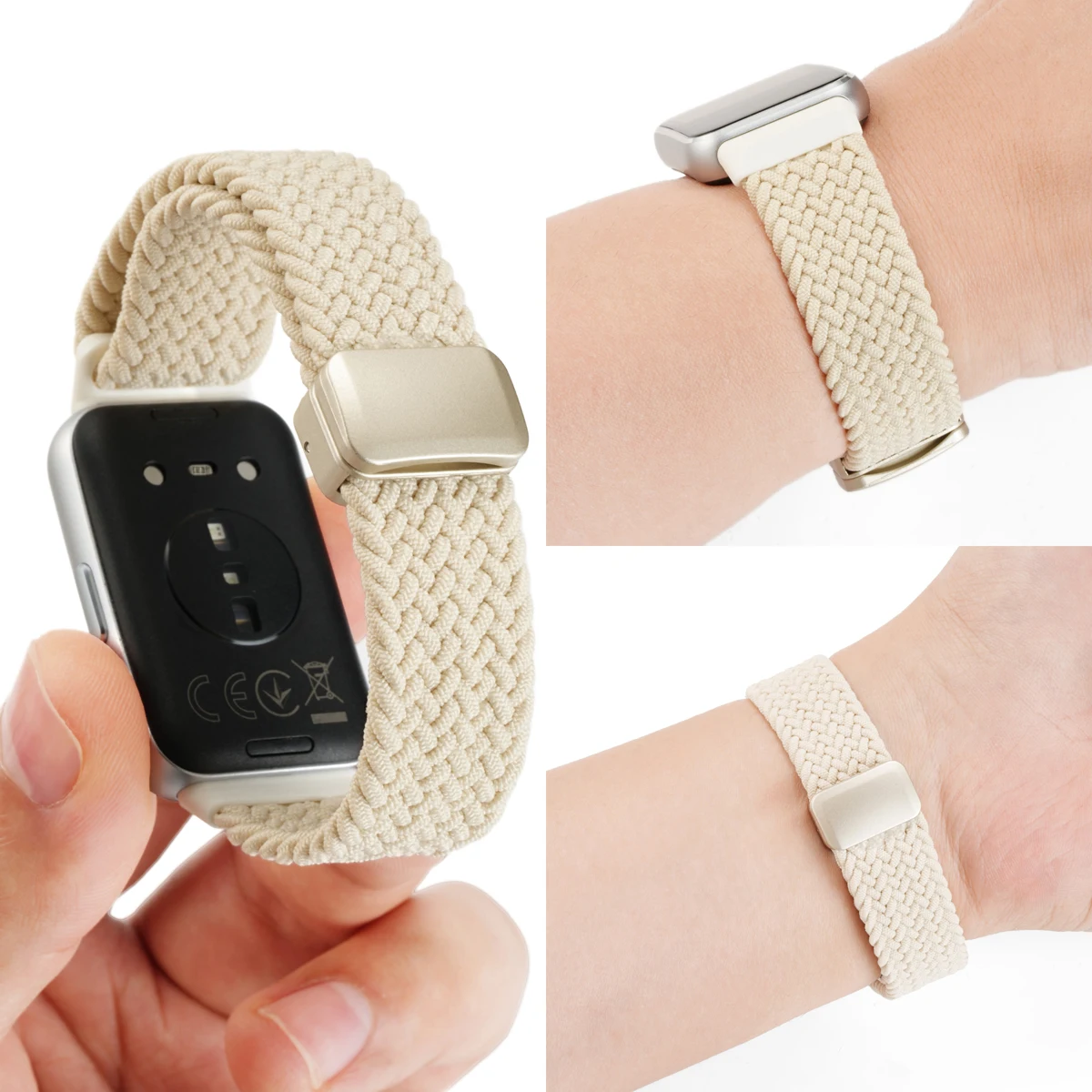 Braided Nylon Strap with Magnetic Buckle - Adjustable and Comfortable Watchband