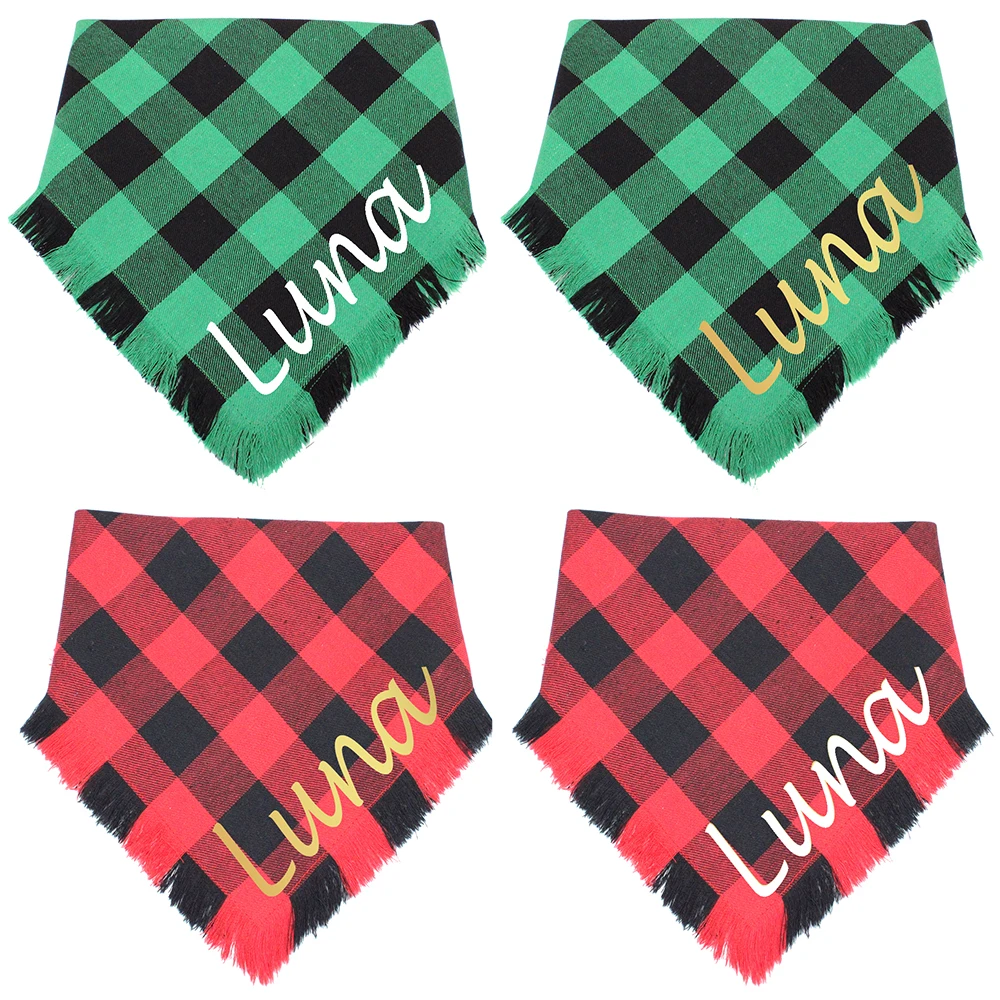 Title 2, Personalized Plaid Dog Bandana Custom Name Dog ...