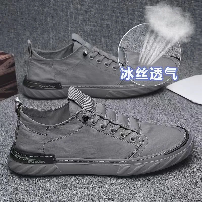 Autumn and Spring Mens Casual Shoes New Ice Silk Breathable Deodorant Work Men Flats Casual Lightweight Men Sneakers
