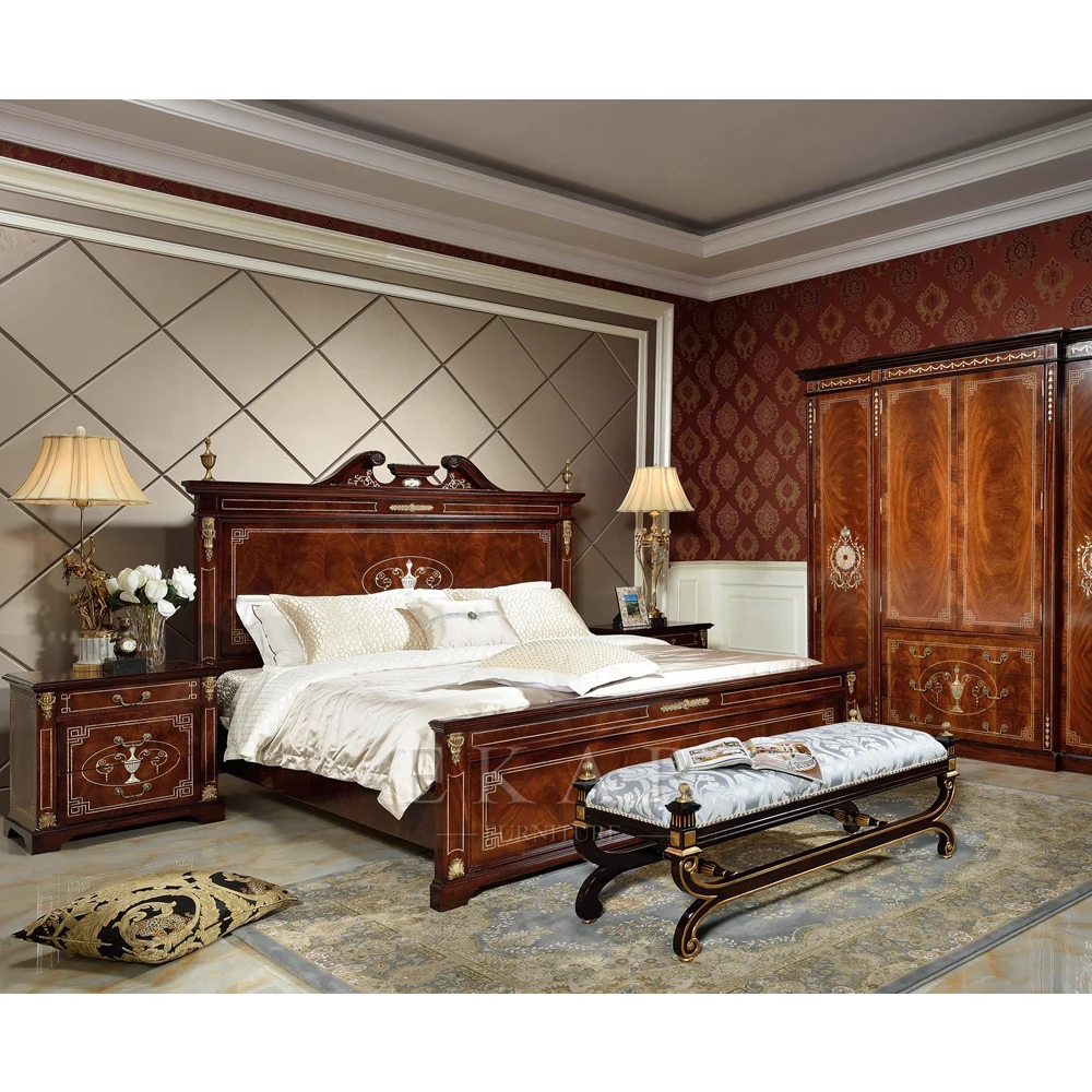 Antique-solid-wooden-soft-bedroom-king-size-bed-design-royal-luxury ...