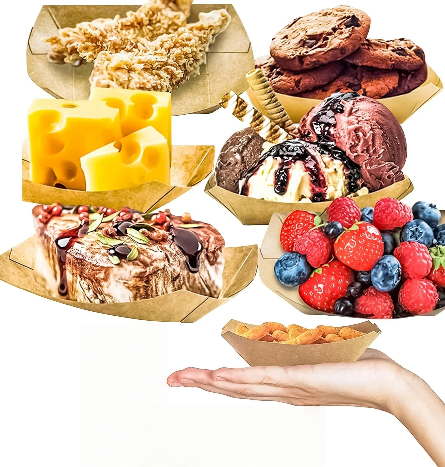 20/50/100 Pack Disposable Food Trays for Parties Festivals Birthday Events Catering Use... - SKU DFT02302 - UGI Packaging