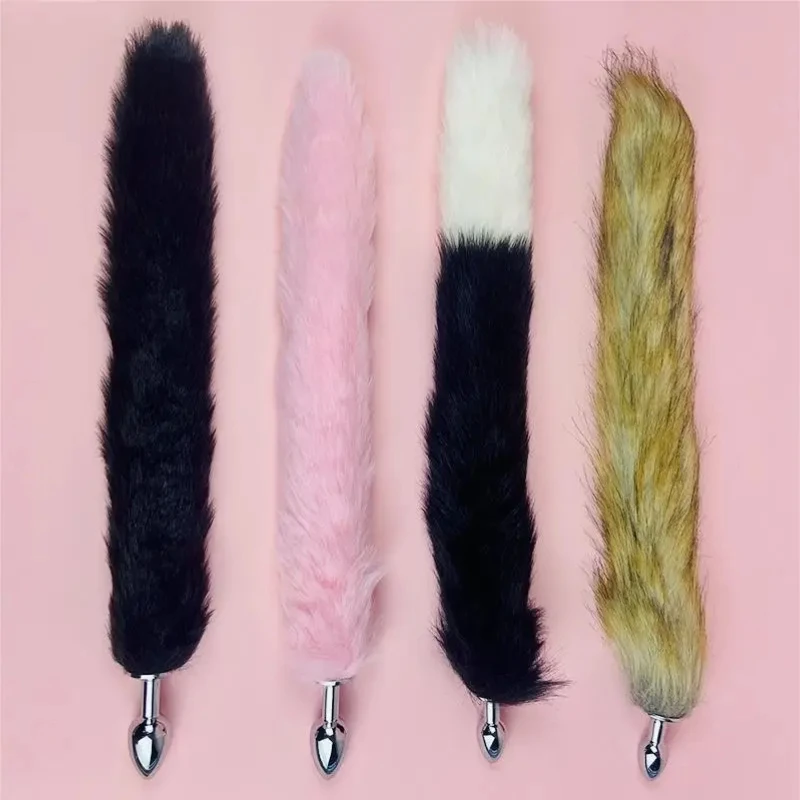 Anal Plug Mini Fox Anal Plug with Tail for Beginner Stainless Steel BDSM Game Cosplay for Woman Couple Men