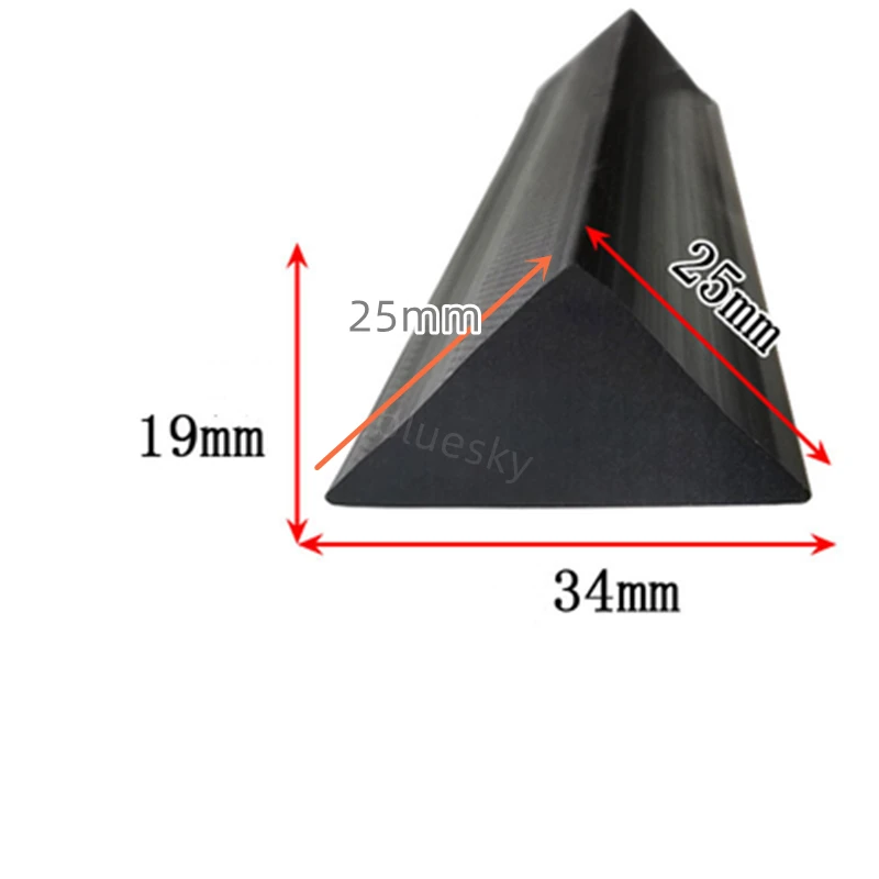 Tira de Vedação da Forma do Triângulo Direito de Borracha do Silicone a Alta Temperatura Resiste a Barra da Isolação 19×25 mm Preto