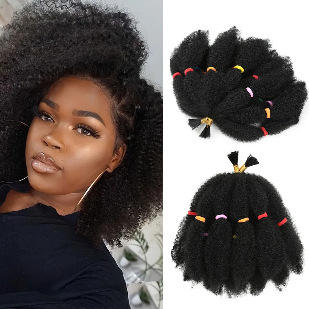 Alibaby 12 inch Synthetic Crochet Braiding Hair Afro Kinky Bulk Braids Ombre Blonde Brown Curly Crochet Braid Hair Extension