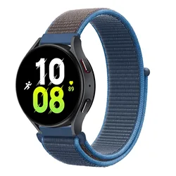 Premium Nylon Loop Watch Strap - Adjustable & Breathable Replacement Band - 22mm (Sea wave blue)