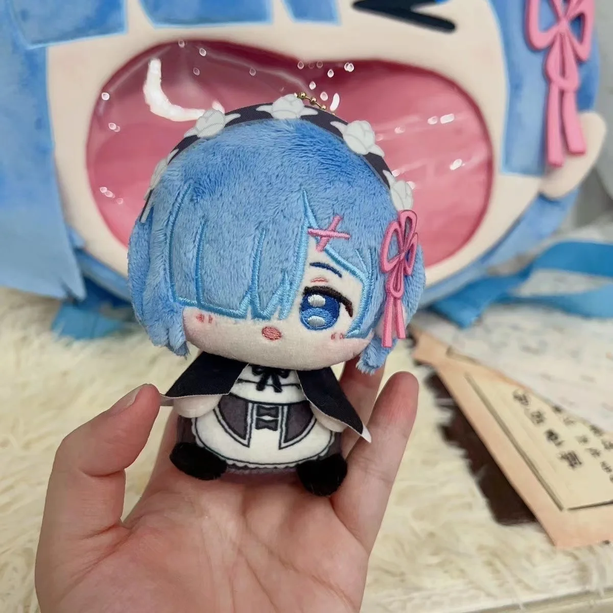 Life In A Different World From Zero Rem Anime Mascot Costume Plush 10cm Dolls for Cosplay Events Roleplay