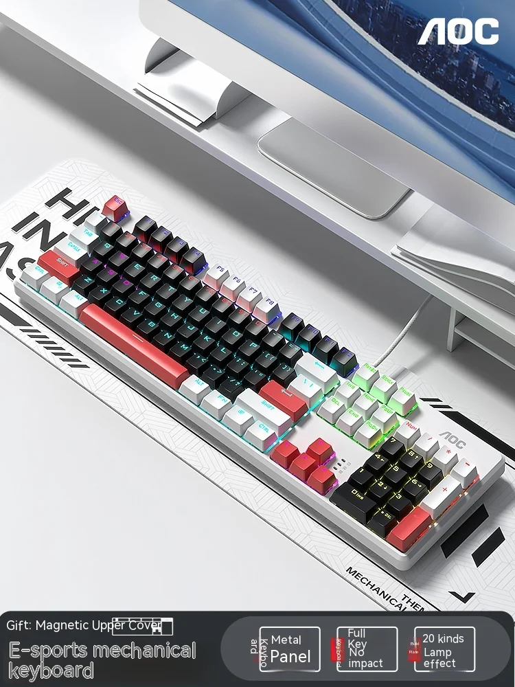 

GK410 mechanical keyboard esports game green axis black tea red axis desktop laptop office typing