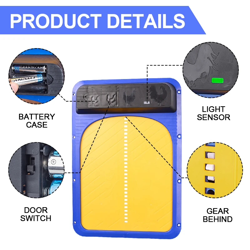 Automatic Chicken Coop Door With Solar Light Sensor Upgrad Waterproof Chicken Coop Door Easy Install Electric Poultry House Door