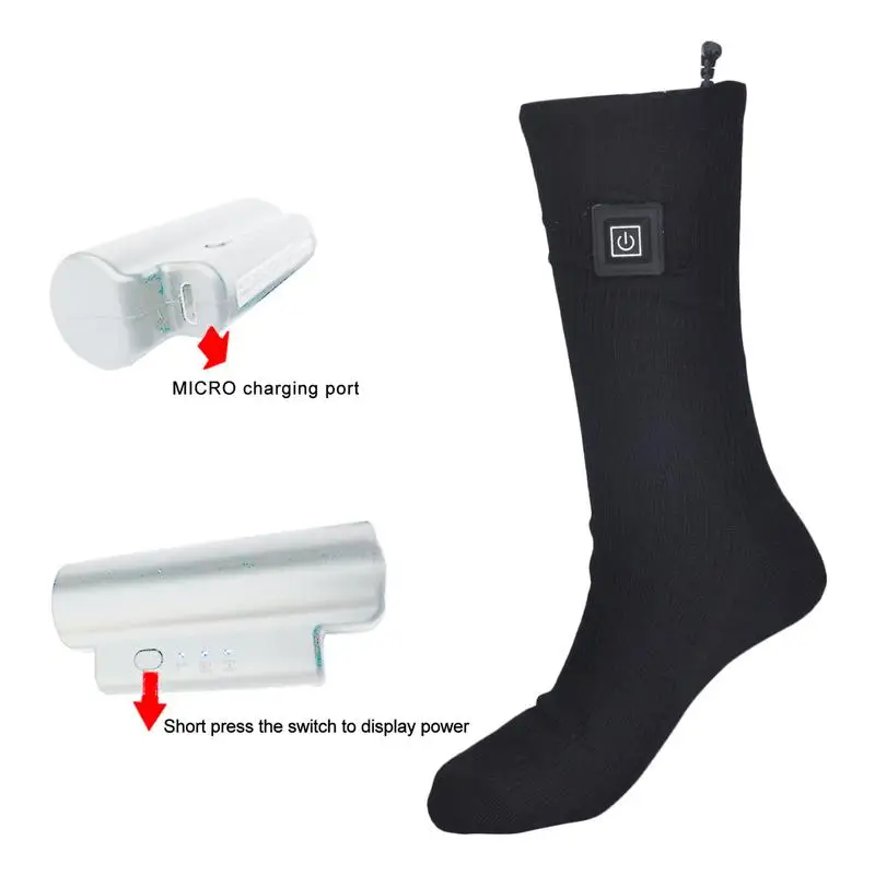 Electric Heated Socks With 3.7V 2200mAh Rechargeable Lithium Battery Powered Thermal Socks For Skiiing Camping Hiking dropship