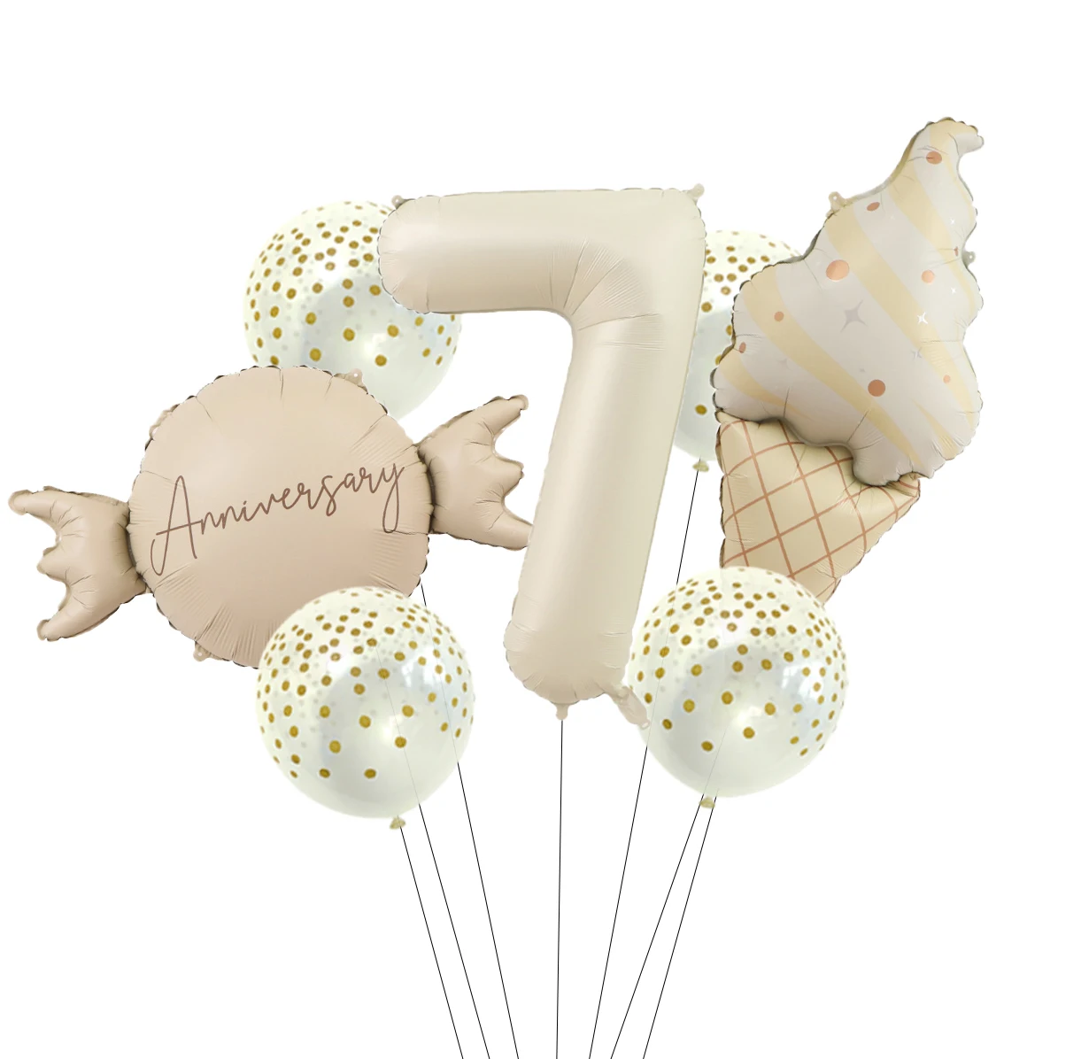 Süßigkeiten-Donut-Eiscreme-Folienballons mit buntem Konfetti-Ballon, 1, 2, 3, 4, 5, 6, 7, 8, 9 Jahre, Kindergeburtstag, Party, Babyparty-Dekoration – Detail 7