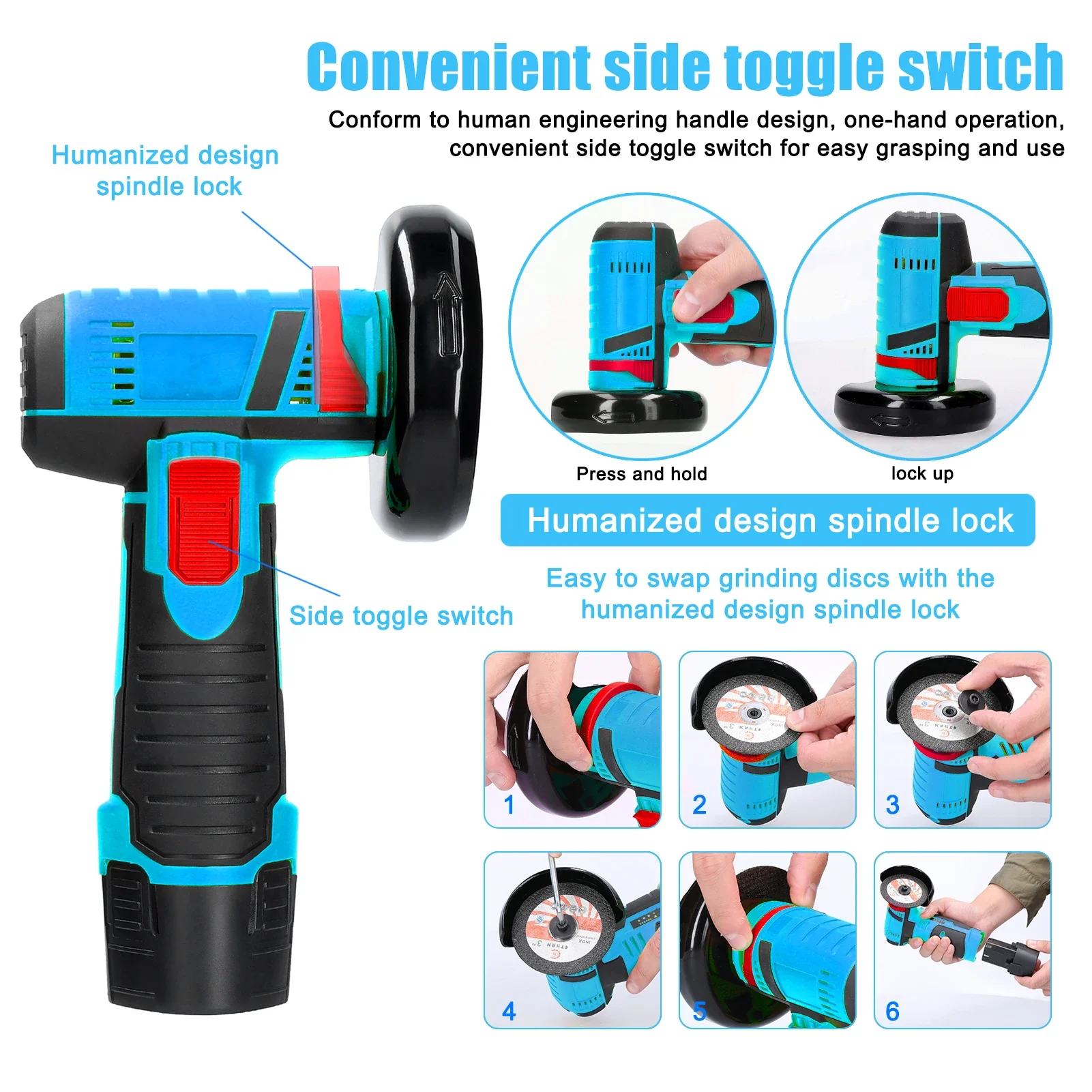Angle grinder Brush motor Micro Filling Grinder Diamond Cutting 12V Wireless Power Tool electric angle grinder electric grinder