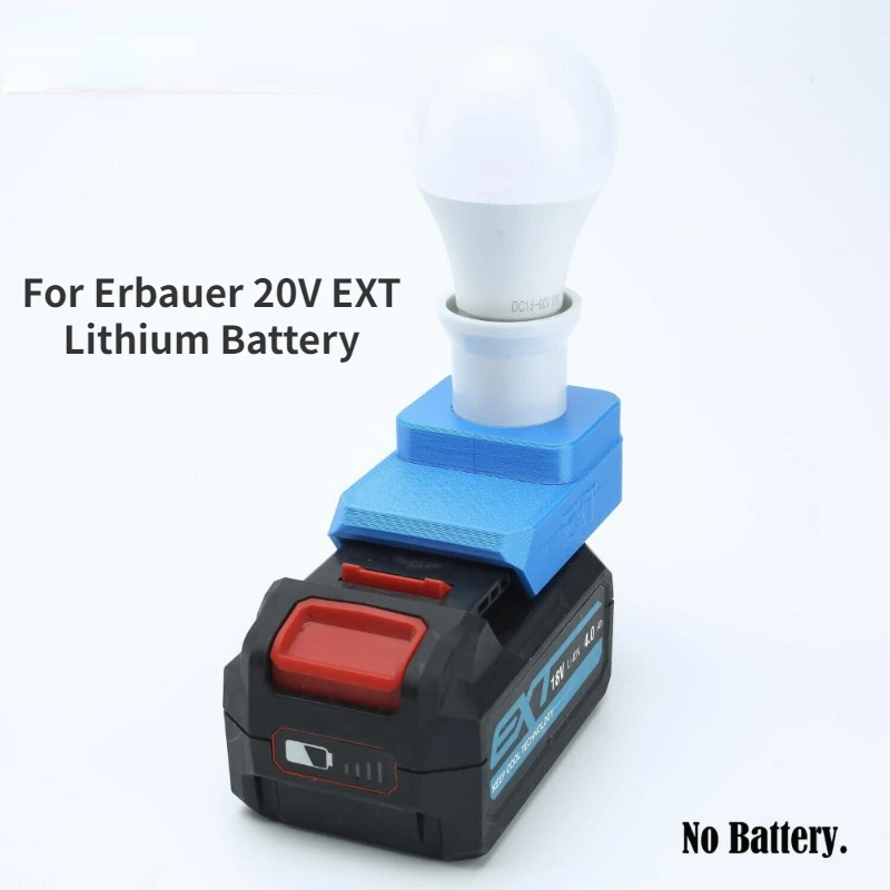 New LED Work light For Erbauer EXT 20V Lithium Battery Portable E27 Bulb Lamp Indoor （Not include battery） suitable for dewalt power tools 18v lithium battery outdoor travel led lighting dw vertical horizontal lamp