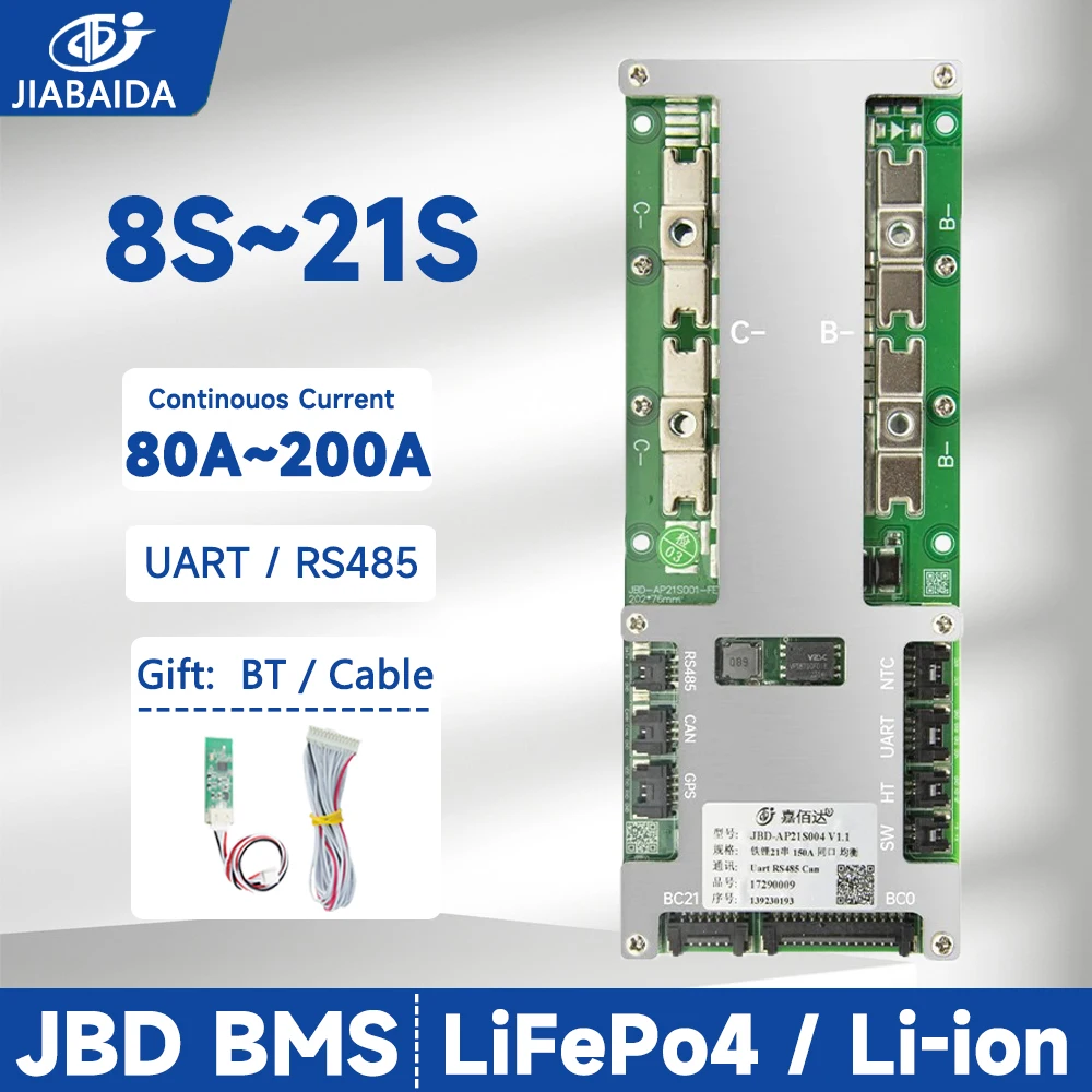 JBD BMS 8S 10S 13S 14S 16S 17S 20S 21S JIABAIDA Smart BMS 100A 150A ...