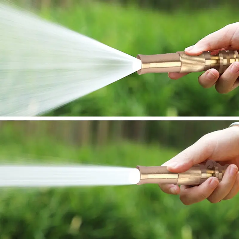 Garden Spray Gun Brass Adjustable Hose Nozzle High Pressure Straight Copper Gun For Car Washing