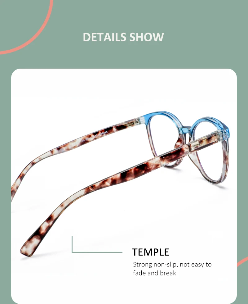 BLUEMOKY Retro-Quadrat-Brille mit Vollrandrahmen, progressive Gläser für Myopie und Hyperopie, Blaulichtblockierung – Detail 3