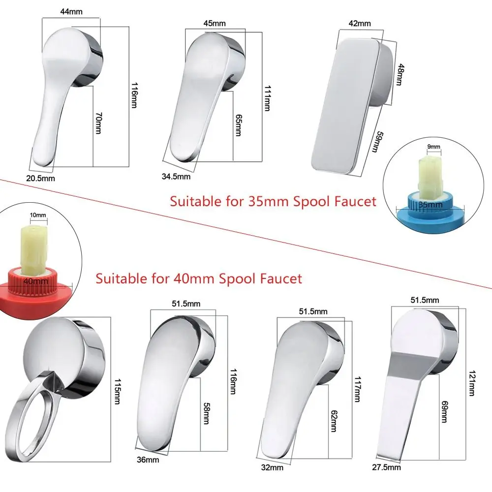 Kitchen Faucet Handle Bathroom Basin Tap Replacement Cover 35/40mm Spool Faucet Switch Handle Taps Repair Accessories