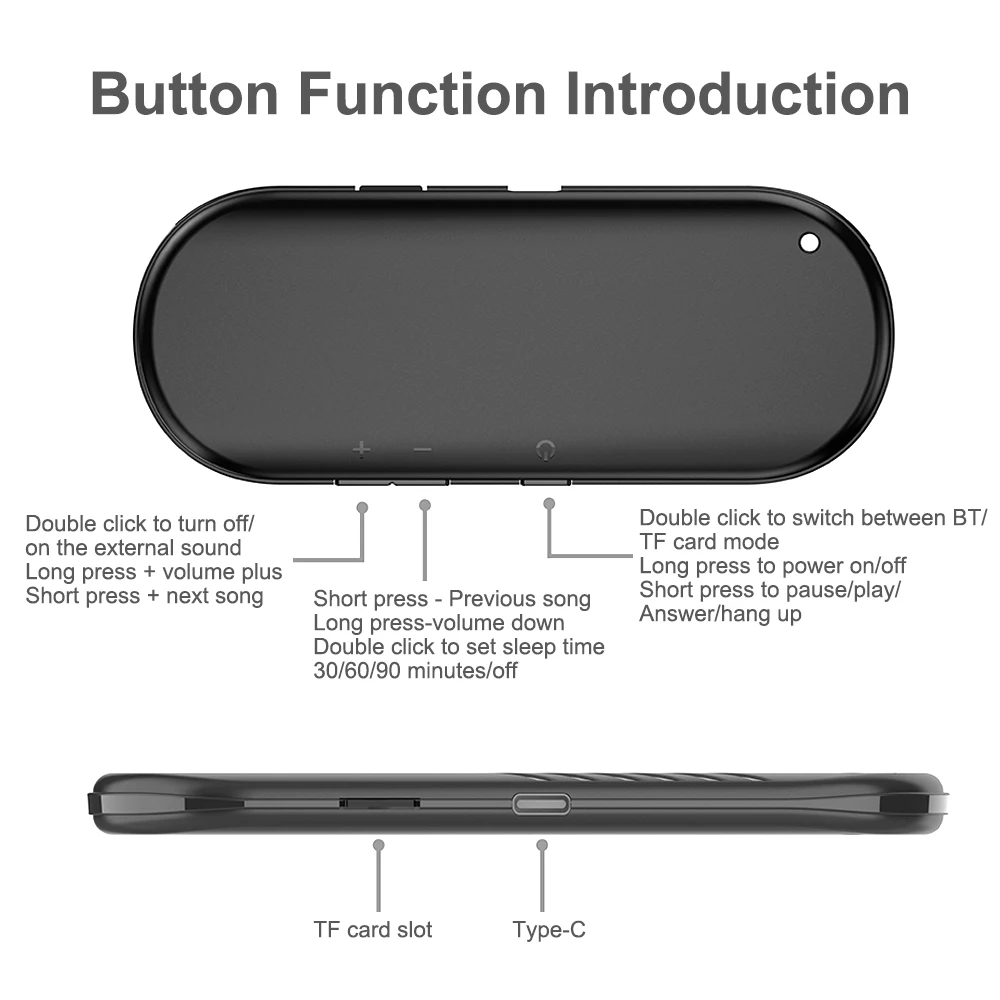 Wireless Bluetooth Speaker Bone Conduction Stereo Subwoofer Soundbar Under Pillow Music Box Built-In White Noise Improve Sleep bluetooth speaker audio speaker bone conduction speaker sound machine
