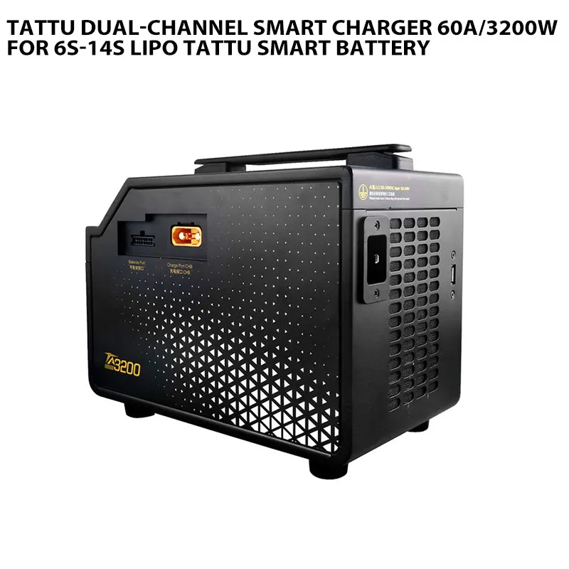 Tattu 듀얼 채널 스마트 충전기, 6S-14S LiPo Tattu 스마트 배터리용, 60A, 3200W