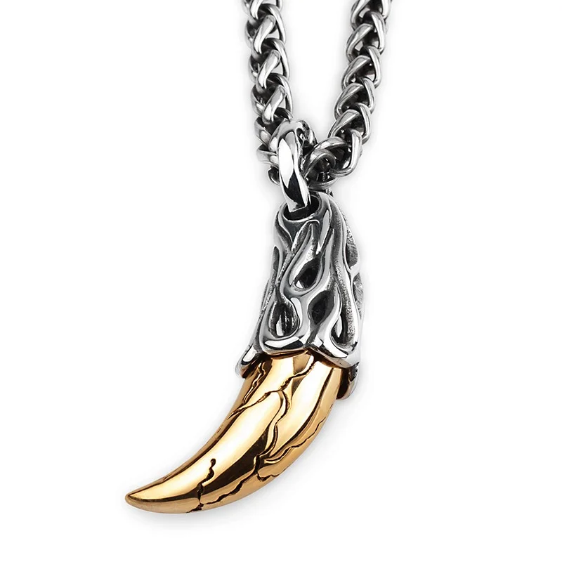 Retro Nordic Men's Zinc Alloy Giant Spike Talisman Pendant Retro Carved Men's Gothic Motorcycle Necklace