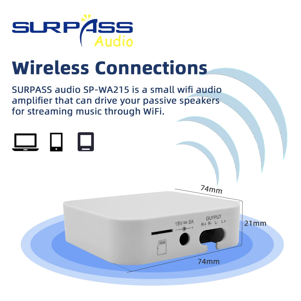 Portable Mini Home WiFi Amplifier 2x15W 