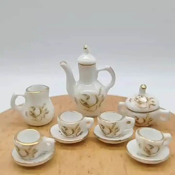 ドールハウス用ミニチュアセラミックティーセット,ミニティーカップ