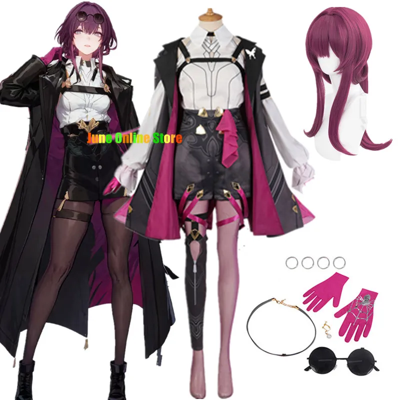 

Kafka Cosplay Game Honkai: Star Rail Cosplay Wig Full Set Women Hair Honkai Kafka Shoes Cosplay Costume Halloween Party Suits
