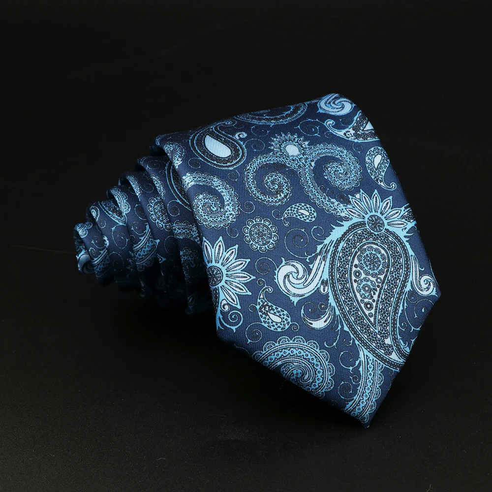 New Fashion Men's Soft Slik Tie 7.5cm Blue Necktie Green Orange Gravatas For Men Paisley Floral Fit Wedding Workplace Suit Shirt