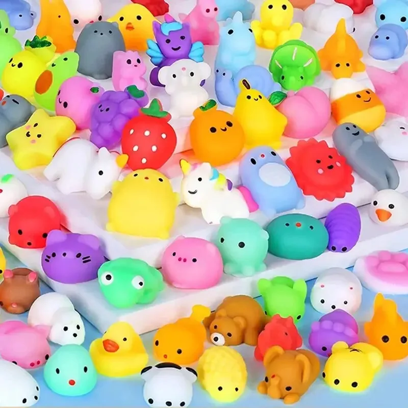 20PCS Random Cute Animal Squeeze Toys – Soft Rubber Stress Relief Fidgets, Car Vent & Gift Decor
