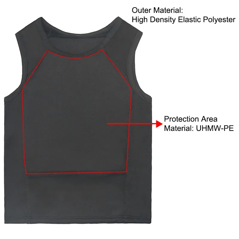 Tactical bulletproof vests IIIA level ultra-comfortable lightweight concealed hidden inside wear soft anti-bullet t shirt