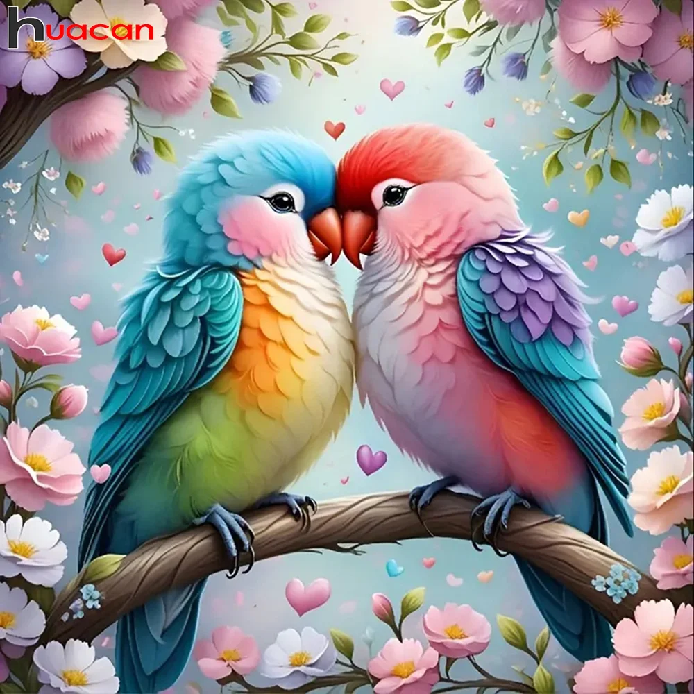 Animal Diamond Painting Parrot - Huacan 5D Full Drill Flower Art