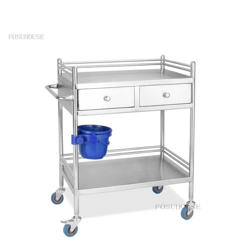 Stainless Steel Trolleys Hospital Trolley Cart Beauty Salon Rack Operating Room Medical Equipment Instrument Mobile Cart cheap price abs hospital treatment cart medical rescue emergency multifunction medicine nursing trolley