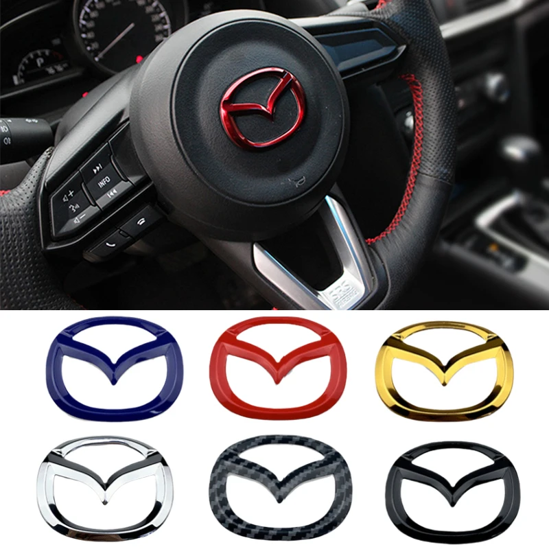 Car Accessories Car Steering Wheel Sticker Mazda 3 Axela 6 Atenza CX-5 2 Demio CX-3 CX-30 MX5 CX30 Emblem Decal