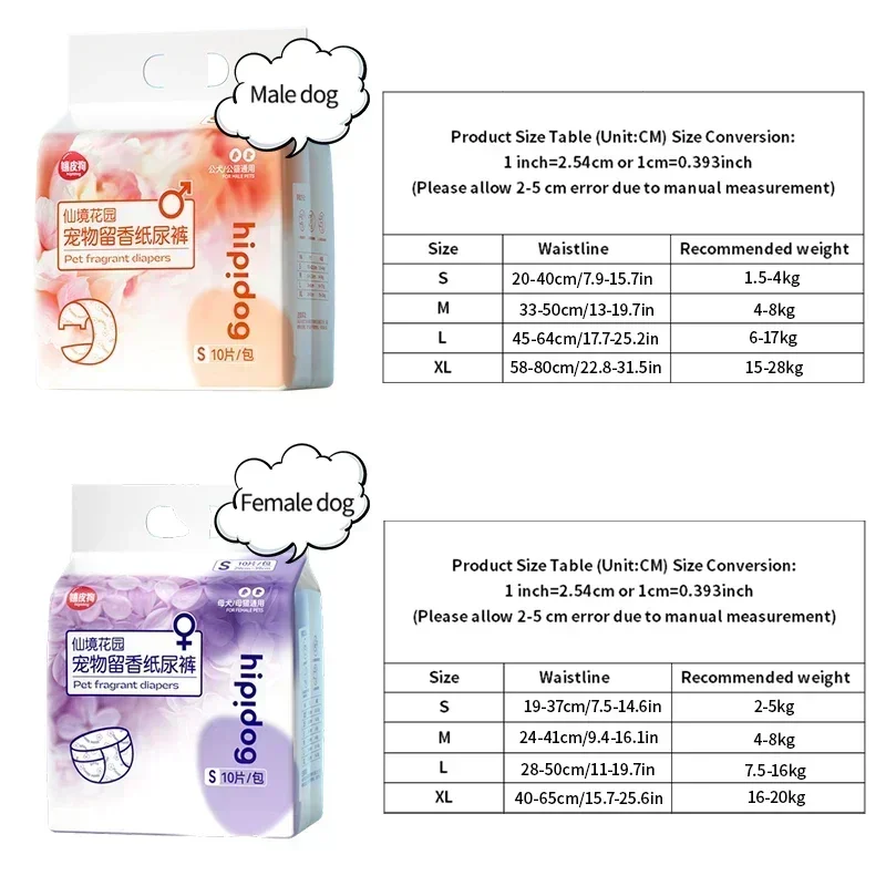 Dog Diapers Super Absorption Pet Physiological Pants Males Females Disposable Underwear Puppy Panties Leakproof Nappies 10PCS