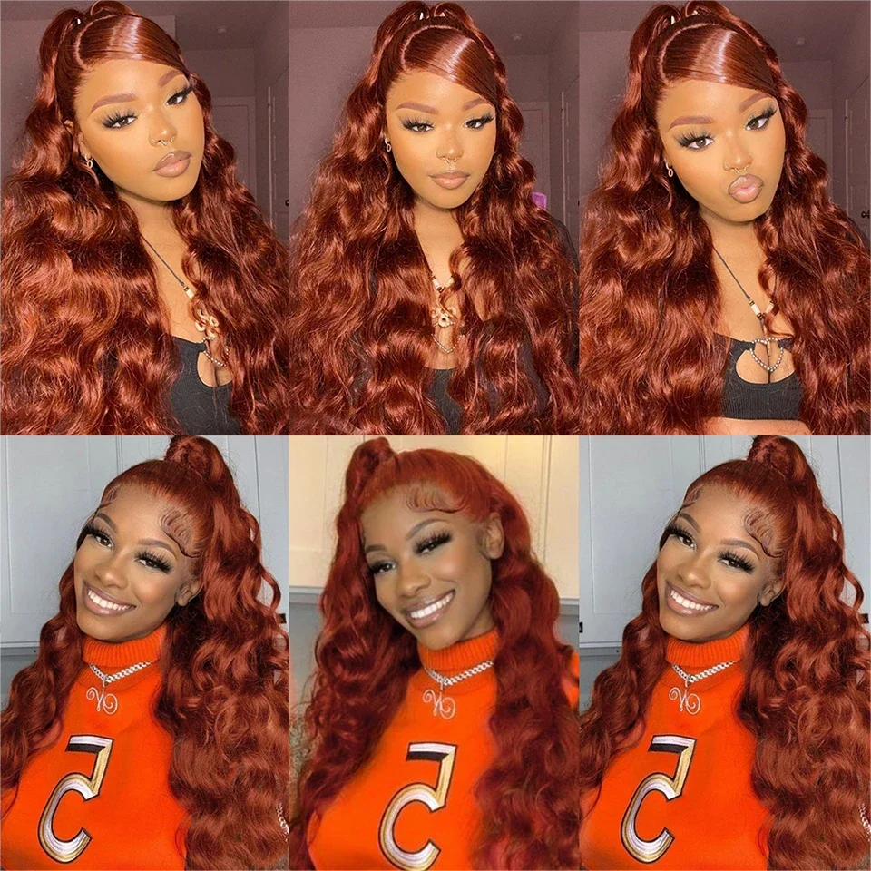 13x6 Lace Frontal Wig 13x4 Reddish Brown Body Wave Lace Front Human Hair Wig 30 Inch Brazilian Human Hair Wigs 4x4 Closure