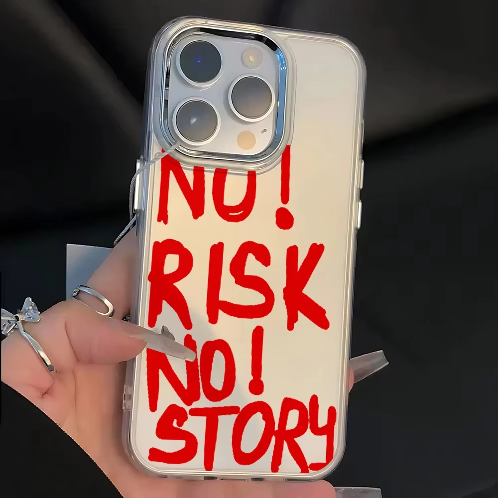 No Risk No Story Transparent Soft Phone Case - Flexible and Protective Cover Design