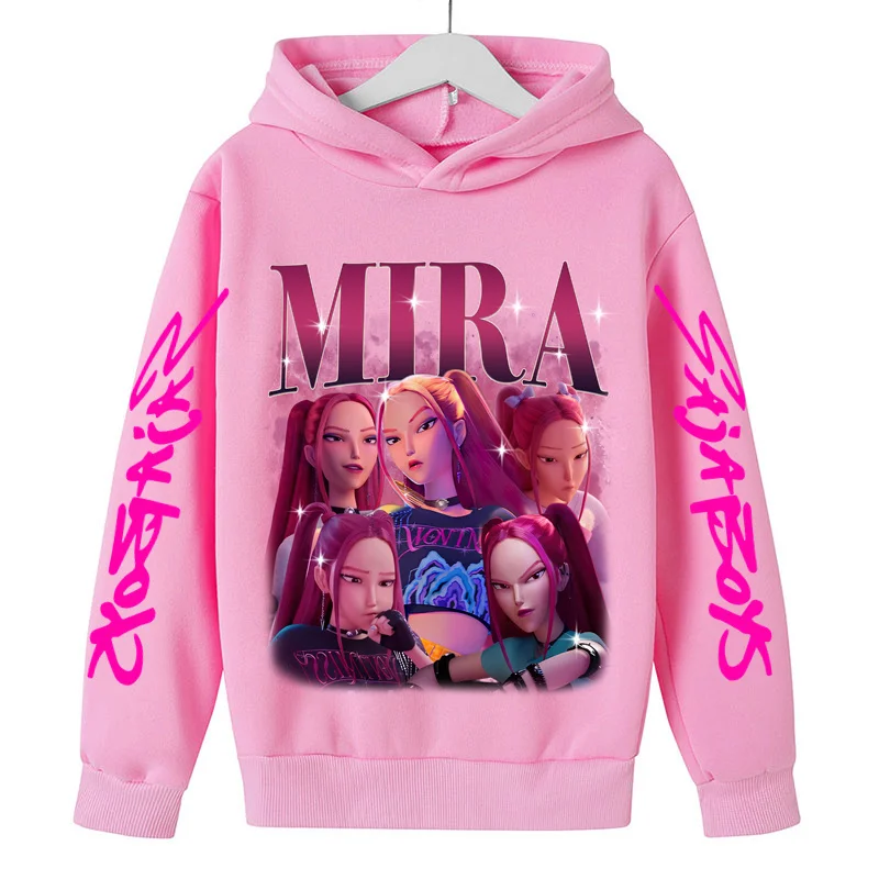 Film nouveaux enfants k-pop chasseurs de démons hauts à capuche enfant en bas âge fille vêtements KPop chasseurs de démons à capuche filles mode sweat-shirt décontracté