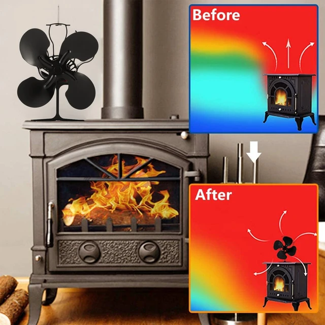 Wood Stove Fan Heat Powered for Wood Stove/Log Burner/Fireplace