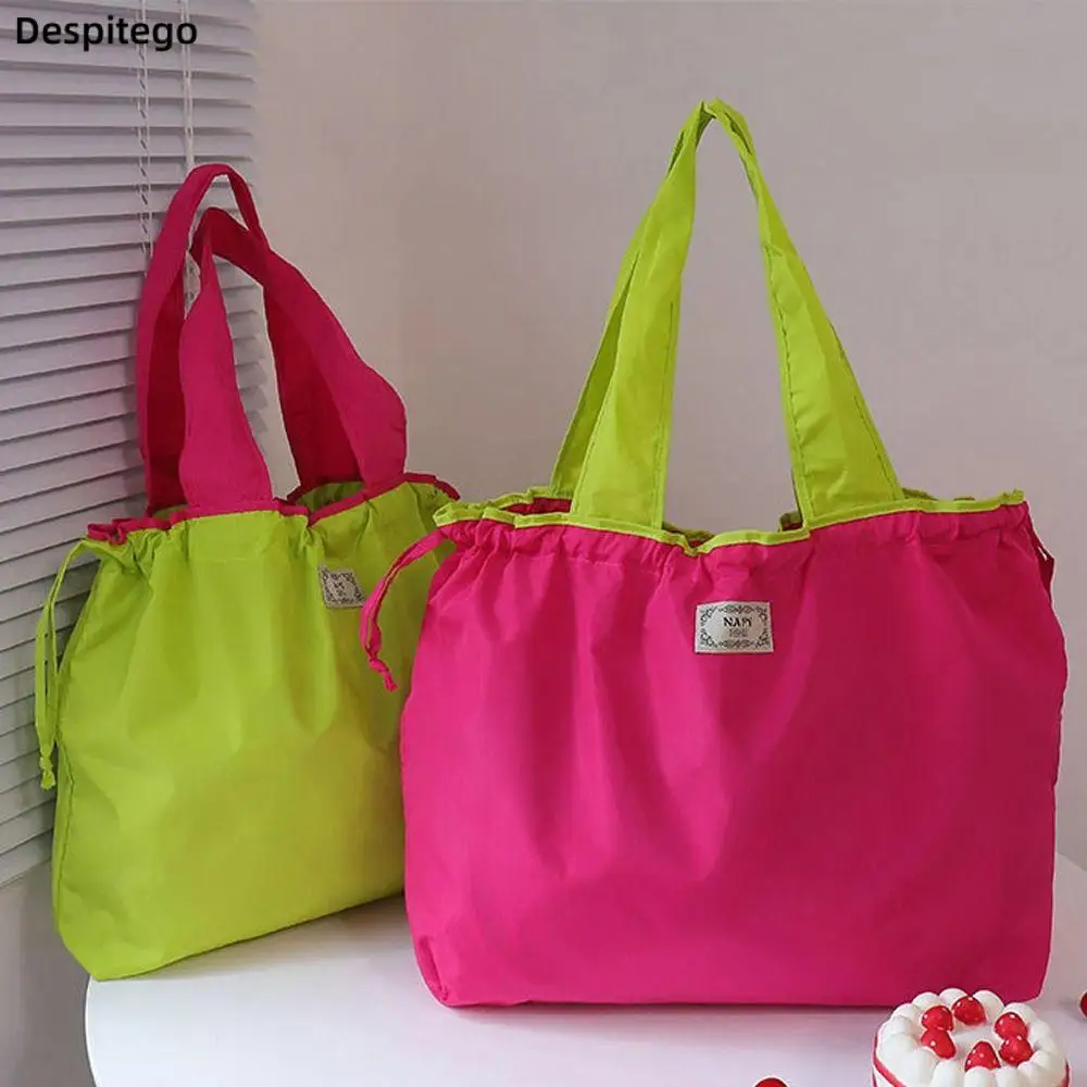 

Large Capacity Foldable Storage Bag Fruits Lemon Handbag Shoulder Bag Cute Portable Shopping Bag Messenger Bags