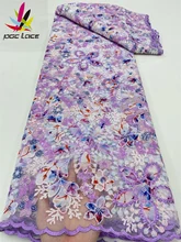 

PGC African Sequins Fabric French Tulle Mesh Lace Fabric For Bridal Material 2022 High Quality Nigerian Lace Fabrics YA4875B-3